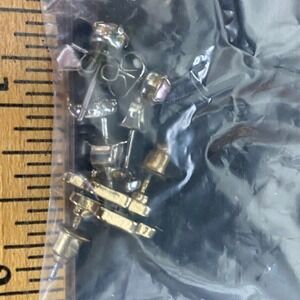 Assorted Lot of 10 Pairs Stud Earrings Rhinestone & Gem Accents Gold‎ Tone